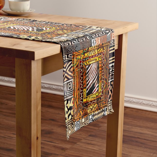 African Motif Print Short Table Runner (In Situ)