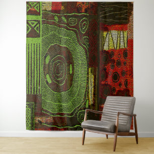 African Motif Print Tapestry