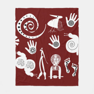 African motifs abstract tribal art fleece blanket