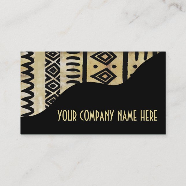 African Mud Cloth Afrocentric Kenyan Imports Business Card (Front)