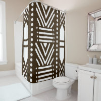 African  Mud Cloth Shower Curtain Design