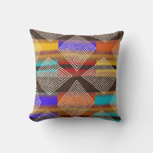 African Mud Cloth Style   Boho Earth Cushion