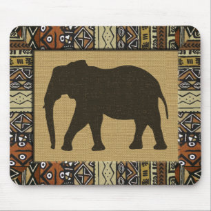 African Mudcloth and Elephant Mouse Mat