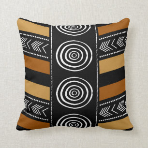 African Mudcloth Bogolan Fabric Design Throw Pillo Cushion
