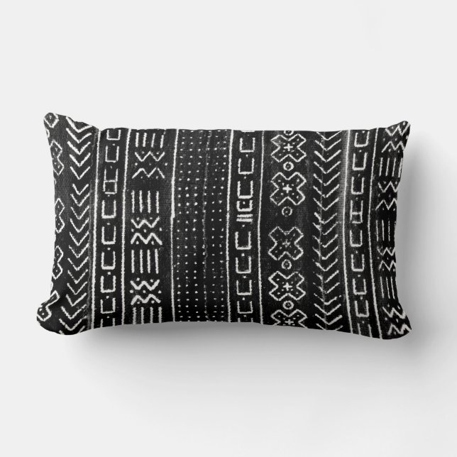 African Mudcloth Lumbar Pillow (Front)