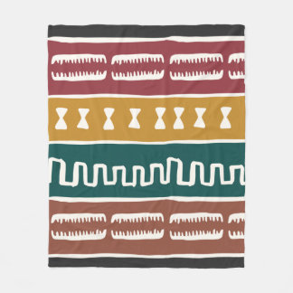 African Mudcloth Rastafarian Fleece Blanket