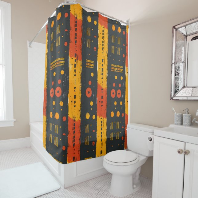 African mudcloth  shower curtain (In Situ)
