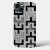African Mudcloth Textile with Geometric Patterns