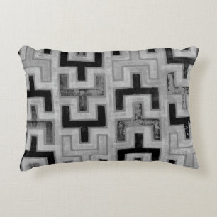 African Mudcloth Textile with Geometric Patterns Decorative Cushion