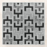 African Mudcloth Textile with Geometric Patterns Glass Coaster<br><div class="desc">This print was made by Norman Wyatt,  Jr. in the style of an African mudcloth. The mudcloth textile originated in Mali and is a sign of cultural identity. Display your love of global culture and geometric patterns by purchasing this print!</div>