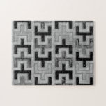 African Mudcloth Textile with Geometric Patterns Jigsaw Puzzle<br><div class="desc">This print was made by Norman Wyatt,  Jr. in the style of an African mudcloth. The mudcloth textile originated in Mali and is a sign of cultural identity. Display your love of global culture and geometric patterns by purchasing this print!</div>