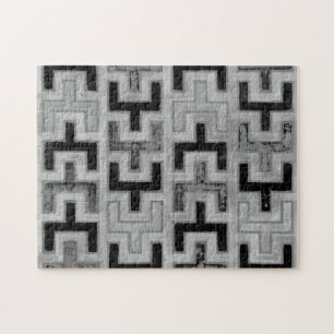 African Mudcloth Textile with Geometric Patterns Jigsaw Puzzle