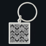 African Mudcloth Textile with Geometric Patterns Key Ring<br><div class="desc">This print was made by Norman Wyatt,  Jr. in the style of an African mudcloth. The mudcloth textile originated in Mali and is a sign of cultural identity. Display your love of global culture and geometric patterns by purchasing this print!</div>