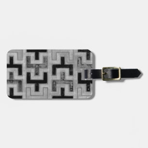 African Mudcloth Textile with Geometric Patterns Luggage Tag
