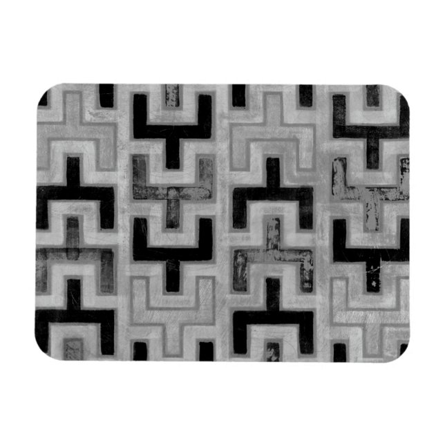 African Mudcloth Textile with Geometric Patterns Magnet (Horizontal)