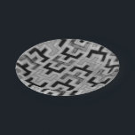 African Mudcloth Textile with Geometric Patterns Paper Plate<br><div class="desc">This print was made by Norman Wyatt,  Jr. in the style of an African mudcloth. The mudcloth textile originated in Mali and is a sign of cultural identity. Display your love of global culture and geometric patterns by purchasing this print!</div>