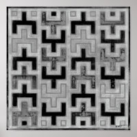 African Mudcloth Textile with Geometric Patterns
