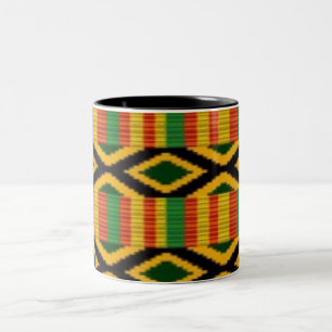 African Multi Colour Pattern Print Design Two-Tone Coffee Mug