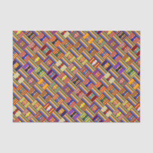 African Multi-Colour Stained Glass Kente K45 Angle Tissue Paper