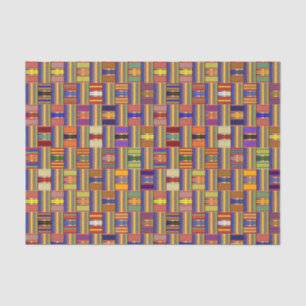 African Multi-Colour Stained Glass Kente K45 Tissue Paper