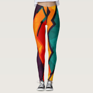 African Multi Coloured Pattern Print Design Leggings
