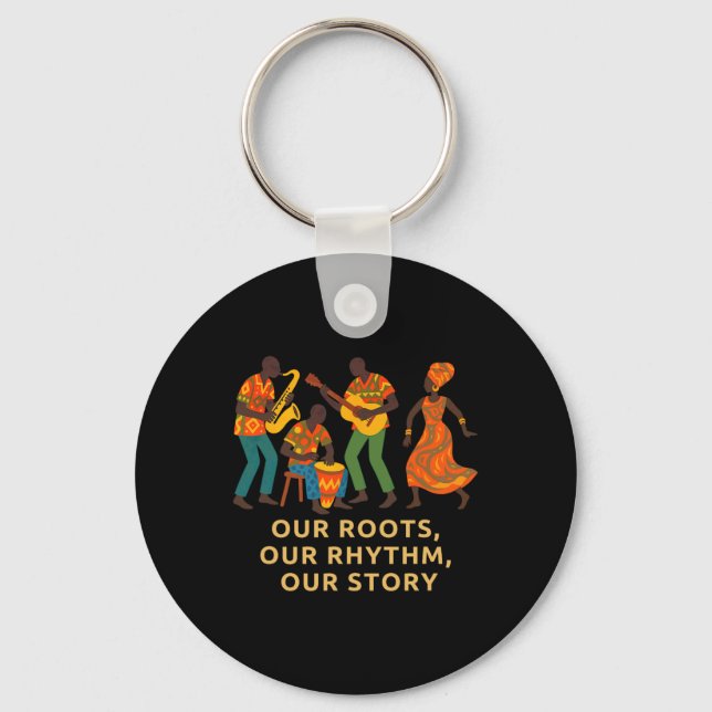 African Musos Artwork Links Black Pride To African Key Ring (Front)