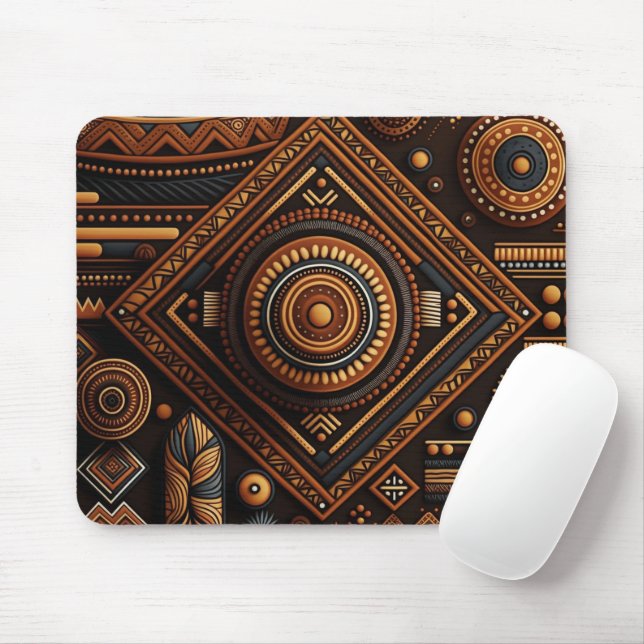 African native traditional pattern. Ethnic Africa Mouse Mat (With Mouse)