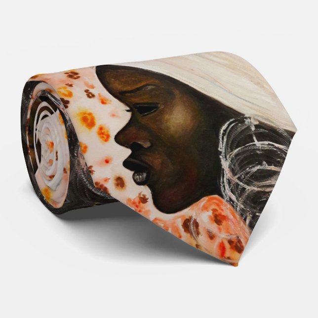 African Neck Ties Beautiful Woman - Painting (Rolled)