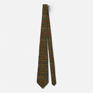 African Necktie, Colorful Geometric Tie