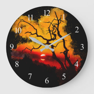 African Nightsky Sunset Large Clock