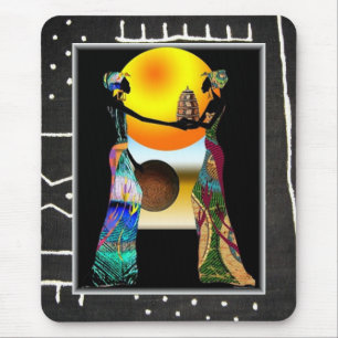 African Offering: Silhouettes of Sisterhood Mouse Mat
