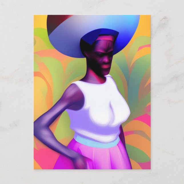 African Old Woman Carrying Vase On Her Head Postcard (Front)