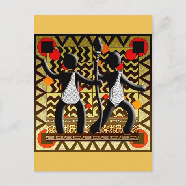 African Olympics Running  Passing The  Spear Postcard (Front)