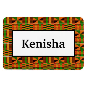 African Orange Classic Kente 4x6 Name Flexible Magnet