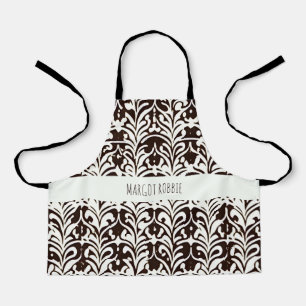 African Ornament Black White Pattern Apron