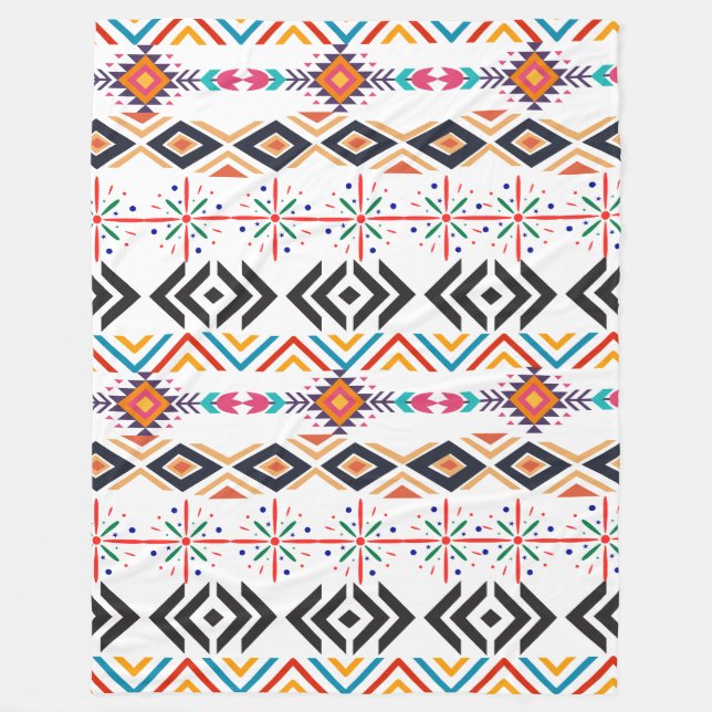 African Ornaments Fleece  Blanket, Large 60" x 80" (Front)