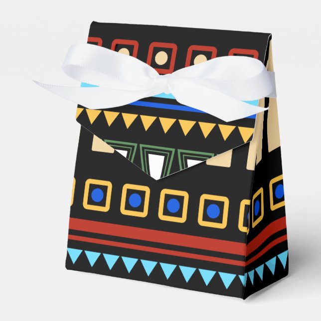 African Ornaments Pattern Favour Box (Front Side)