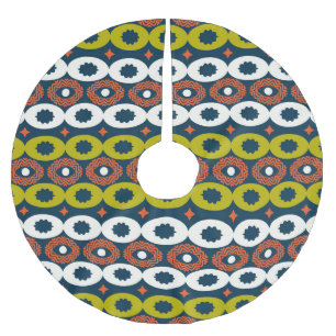 African Oval Shapes: Colourful Seamless. Brushed Polyester Tree Skirt