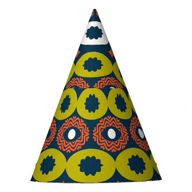 African Oval Shapes: Colourful Seamless. Party Hat (Front)