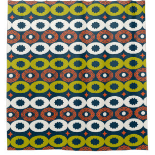 African Oval Shapes: Colourful Seamless. Shower Curtain