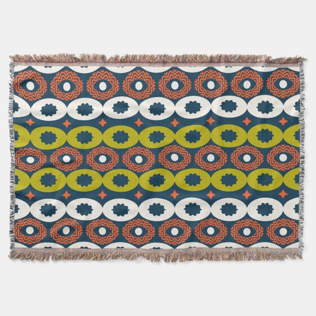 African Oval Shapes: Colourful Seamless. Throw Blanket (Front)