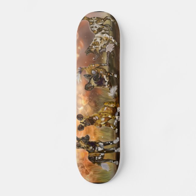 African Painted Puppies Skateboard (Front)