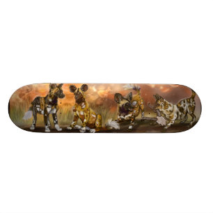African Painted Puppies Skateboard