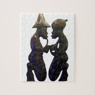 African Paired Hearts: A Lovely Beautiful Moment Jigsaw Puzzle