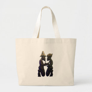 African Paired Hearts: A Lovely Beautiful Moment Large Tote Bag