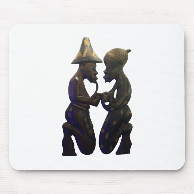 African Paired Hearts: A Lovely Beautiful Moment Mouse Mat (Front)