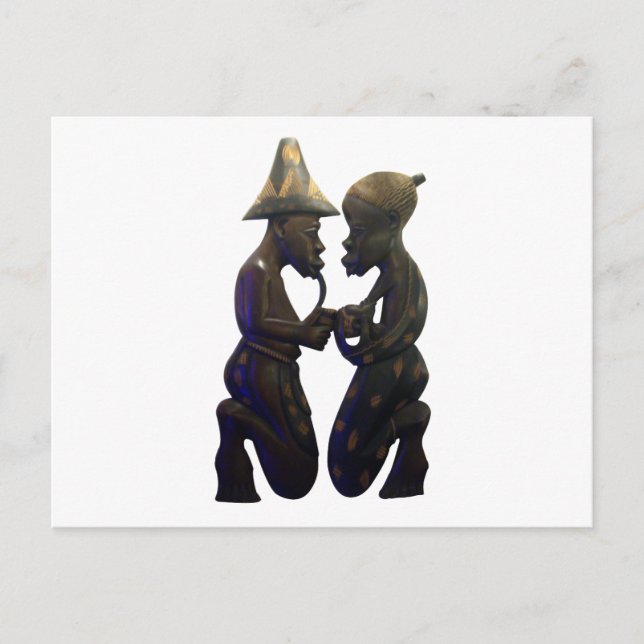 African Paired Hearts: A Lovely Beautiful Moment Postcard (Front)