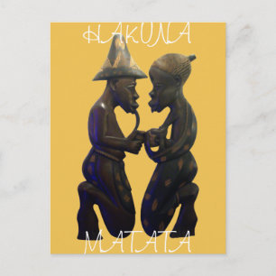 African Paired Hearts: A Lovely Beautiful Moment Postcard