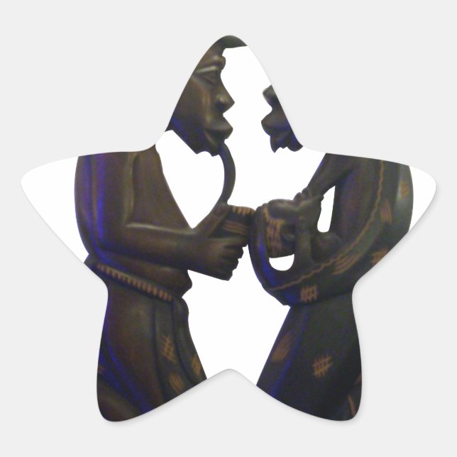 African Paired Hearts: A Lovely Beautiful Moment Star Sticker (Front)