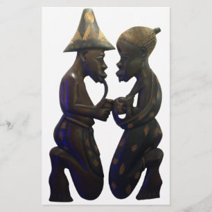 African Paired Hearts: A Lovely Beautiful Moment Stationery